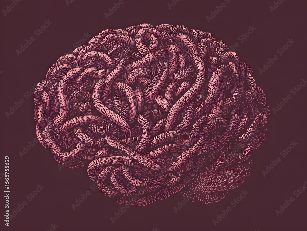 Poster an artistic conceptualization of the human brain, showcasing intricate details of neural pathways an