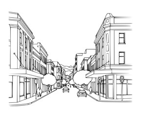 Line Art of Long Street, Cape Town
