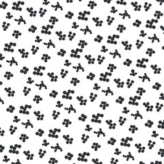 Scientific texture in the form of atomic clusters or molecular structures of different sizes scattered across the canvas.