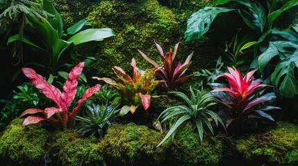 Vibrant Display Tropical Plants Mossy