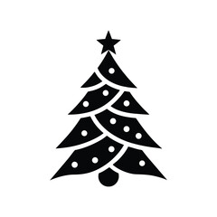 xmas tree icon.Elegant Black Christmas Tree Icon Festive Holiday Symbol for Winter Design