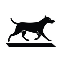 Elegant Black Dog Silhouette Illustration Canine Vector Graphic Design