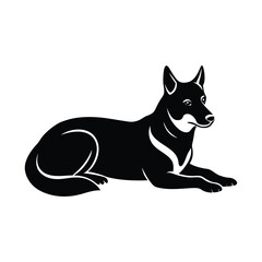 Majestic German Shepherd Dog Silhouette Elegant Black and White Canine Illustration