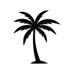 palm tree icon.Silhouette of a Palm Tree Tropical Paradise Icon