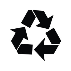 Recycle Symbol  A Vector Illustration of the Universal Recycling Sign.Recycling Symbol: A simple yet powerful black and white recycling symbol, illustrating circular economy and environmental conserva
