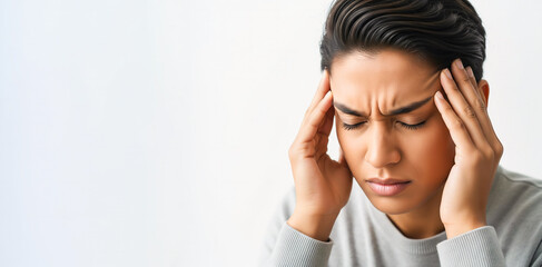 Young woman suffering from headache