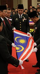 Malaysian Flag Folding Ceremony: A Formal State Event Displaying National Pride and Respect
