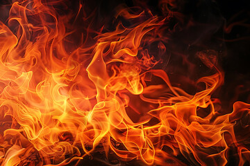 勢いよく燃え広がる炎と舞い上がる火の粉