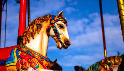 Colorful Painted Merry Go Round Horse 116