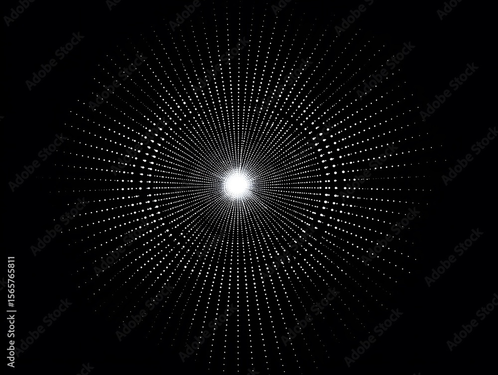 Poster cosmic tunnel vision: an abstract image showcases a tunnel of light emanating from a central point, 