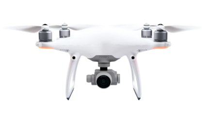 AI-powered camera drone with tracking,Transparent background, PNG file
