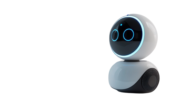 AI-powered home assistant robot,Transparent background, PNG file
