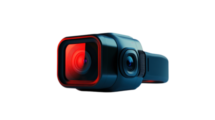 8K action camera with stabilization,Transparent background, PNG file