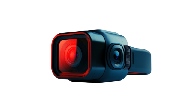 8K action camera with stabilization,Transparent background, PNG file