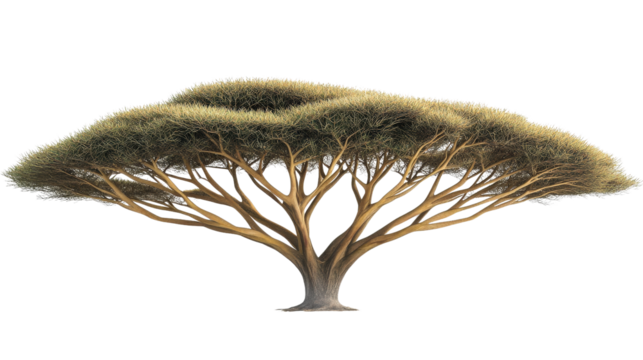 Acacia tree wide flat top,Transparent background, PNG file - Powered by Adobe