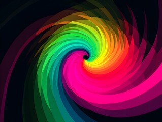 Obraz premium A mesmerizing spiral of vivid hues, a captivating display of color and abstract art, this image features an immersive, energetic vortex. 