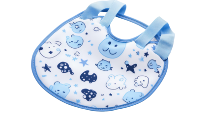 Baby bib with adjustable straps Transparent background, PNG file