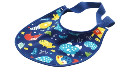 Rolgordijnen Baby bib with adjustable straps Transparent background, PNG file © peerawat