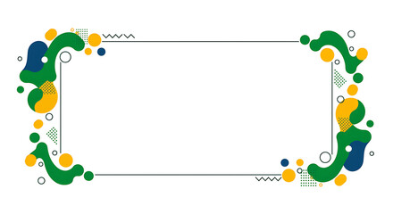 Obraz premium Abstract frame design template with colorful shapes vector for social media and presentation use