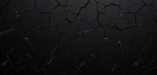 Abstract black background with a seamless, irregular crackle pattern, ideal for artistic designs,  industrial,  crack