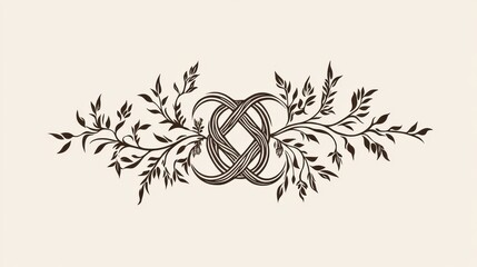 Ornate floral design with intertwined elements.