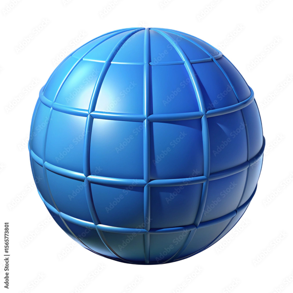 Poster 3d rendered blue globe with grids isolated on a black background for visual communication