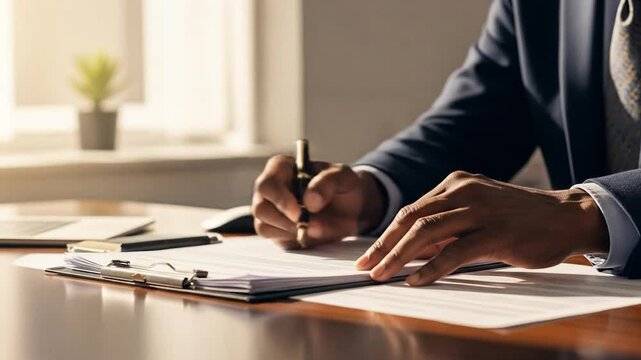 Signing the Deal: Business Contract Agreement in Office Setting