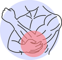 Man feeling severe pain in forearm muscle