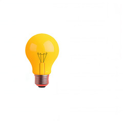 A glowing yellow light bulb with a metallic screw base is depicted against a dark background.