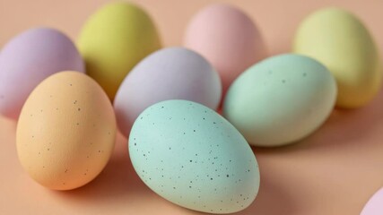 Colorful Easter eggs with pastel colors, suitable for decorating or as a festive gift.