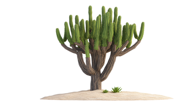 Cactus tree with arms up, Transparent background, PNG file