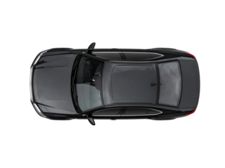 Title Black car viewed from above. A topdown photograph ideal for automotive websites, car rental services, transportation blog posts, and automotive social media graphics.