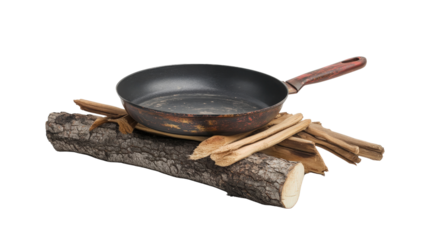Camping cookware frying pan Transparent background, PNG file