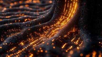 Glowing Tree Roots Symbolizing Interconnectedness in Fintech Innovation and Growth