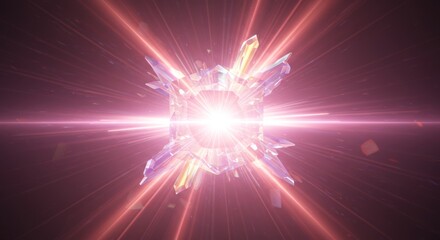 Naklejka premium Radiant Prism Cube: A Stunning Abstract Illustration with Pastel Rainbow Colors