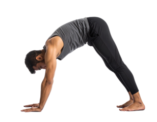 Man in Downward Dog Yoga Pose – Exercise Transparent Background PNG Figure