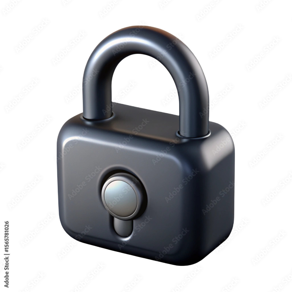 Poster metallic gray padlock isolated on a black background representing security and protection concepts