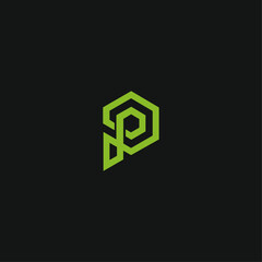 Letter P logo icon flat vector design