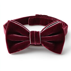 Elegant burgundy velvet bow tie on a white background, perfect for formal occasions and fashion