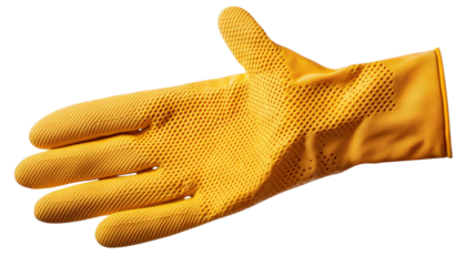 Cleaning glove with textured palm Transparent background, PNG file