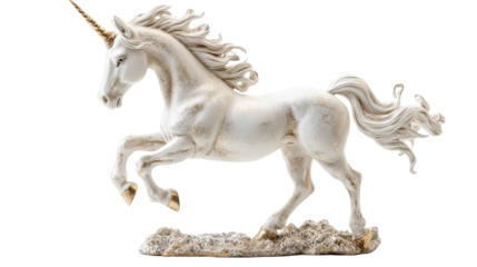 Decorative unicorn figure topper, Transparent background, PNG file