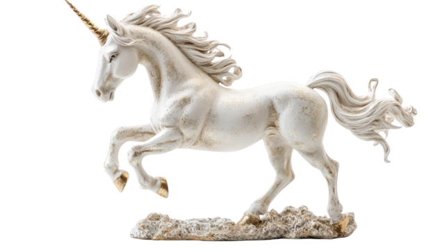 Decorative unicorn figure topper, Transparent background, PNG file