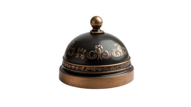 Desk bell for reception, Transparent background, PNG file