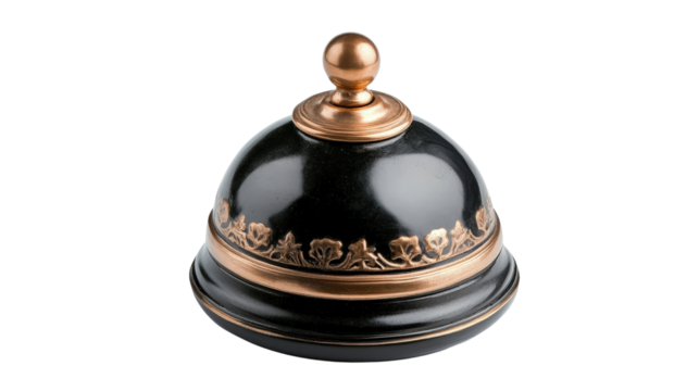 Desk bell for reception, Transparent background, PNG file