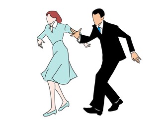 タップダンスをする男女のカップル