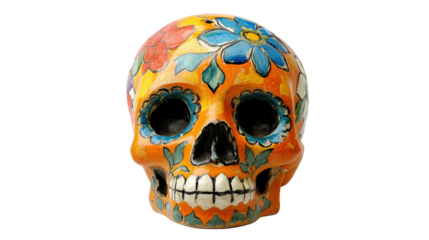 Day of the Dead sugar skull, Transparent background, PNG file