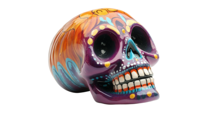 Day of the Dead sugar skull, Transparent background, PNG file