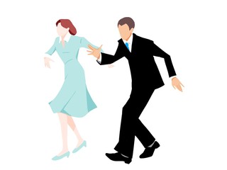 タップダンスをする男女のカップル