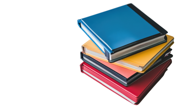 External hard drive with educational materials, Transparent background, PNG file