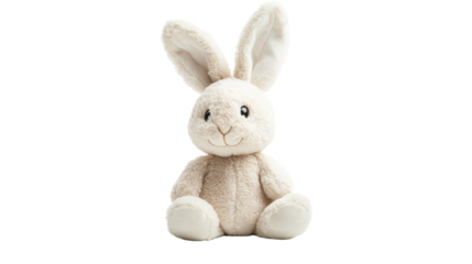 Easter bunny plush toy, Transparent background, PNG file